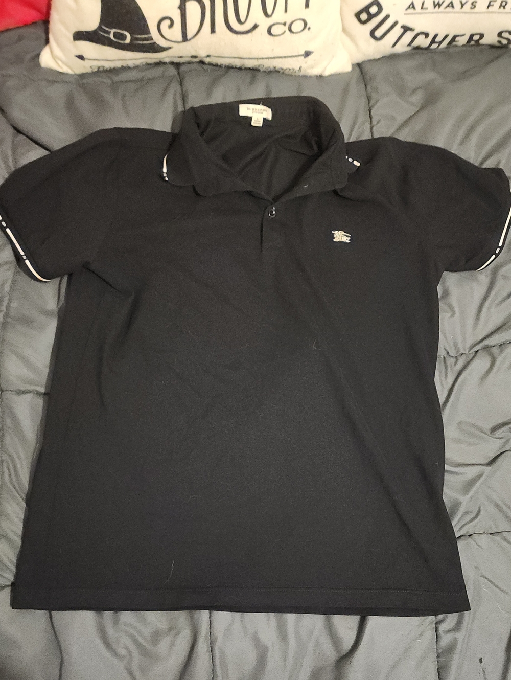 Burberry Black Nova Check Plaid Polo Size M